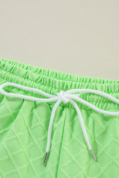 Textured Tee and Drawstring Shorts - Spring Colors