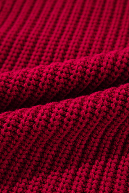 Off-the-shoulder Knit Sweater - Ruby Red