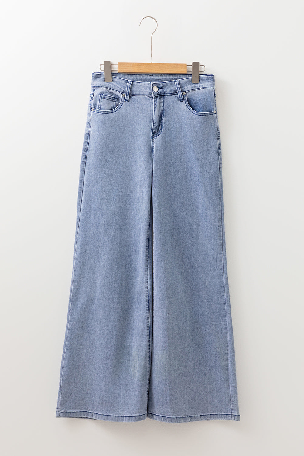 Blue High Waist Button Bell Bottom Jeans Dear-Lover Dropshipping