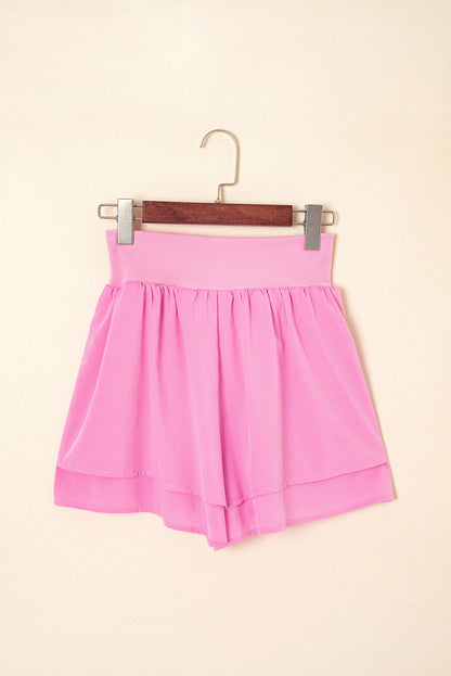 Crossed Waist Tiered Flowy Shorts Daisie Boutique