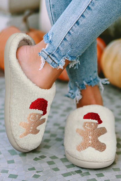 Christmas Gingerbread Man Plush Slippers Dear-Lover Dropshipping