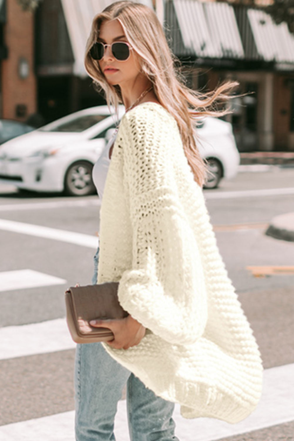Chunky Oversize Knit Puff Sleeve Cardigan Dear-Lover Dropshipping