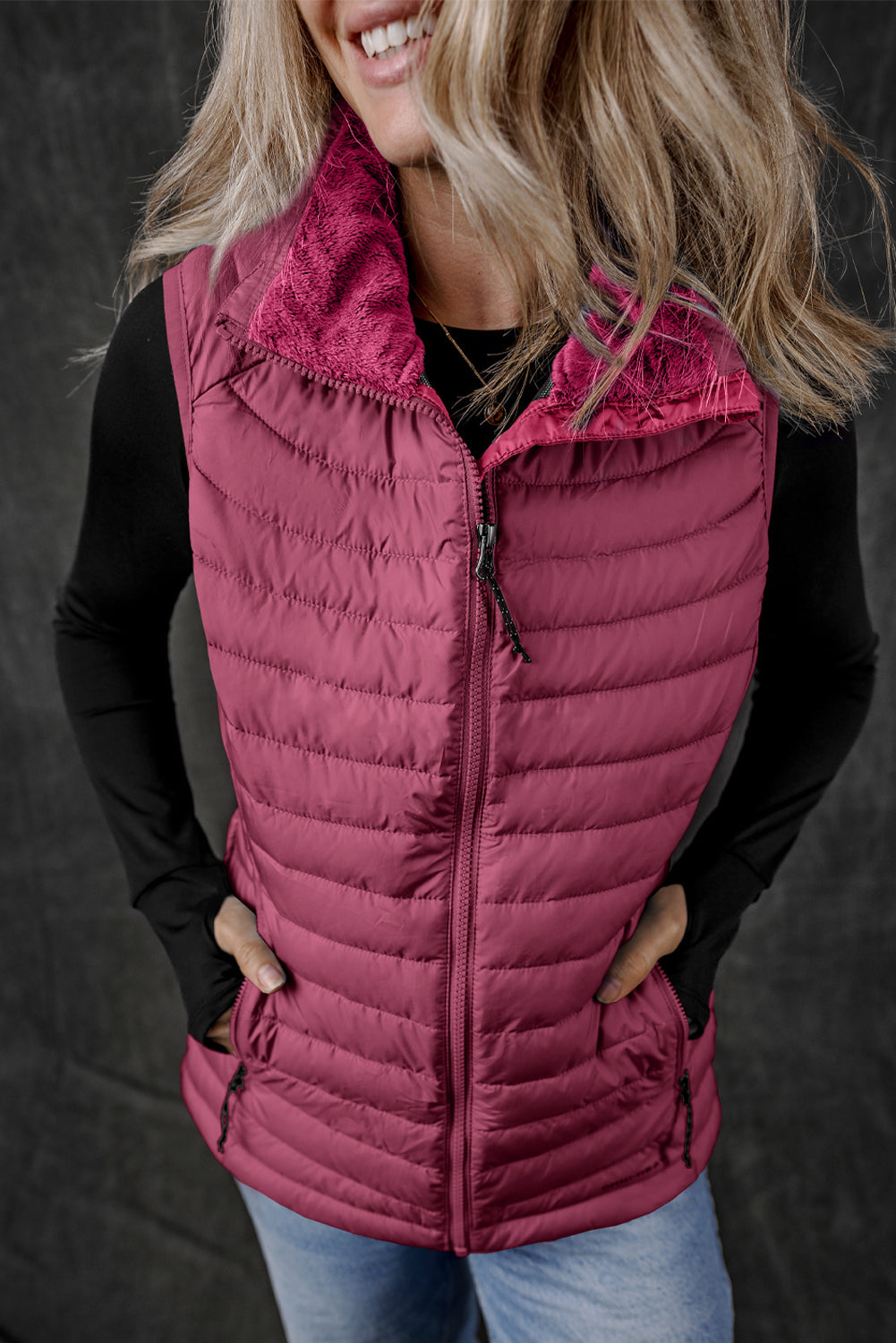 Plush Quilted Puffer Vest Daisie Boutique