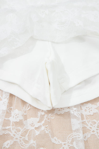 White Sheer Lace Frilly Ruffles High Low Skirt Dear-Lover Dropshipping