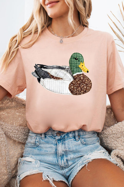Pink Faux Quilted Mallard Tee Dear-Lover Dropshipping