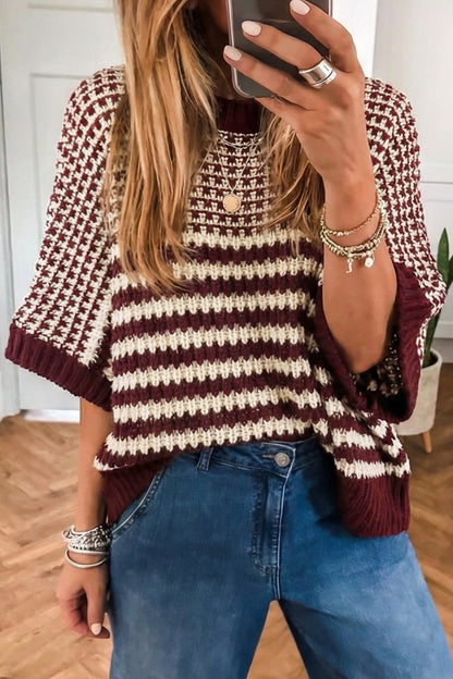 Cutie Stripe Slouchy Sweater Dear-Lover Dropshipping