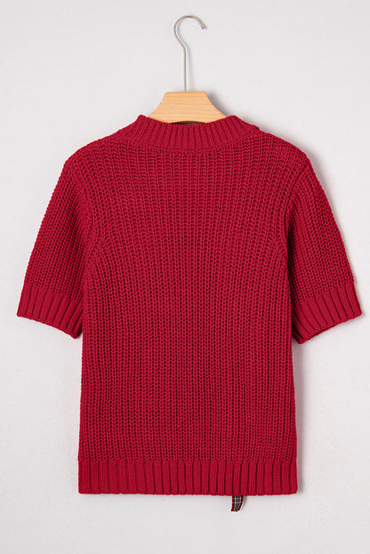 Lace up Holiday Puff Sweater Dear-Lover Dropshipping