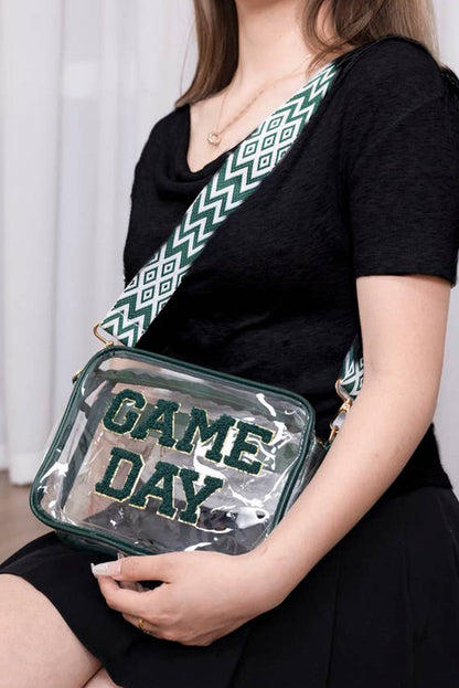 GAME DAY Chenille Shoulder Bag - Green Dear-Lover Dropshipping