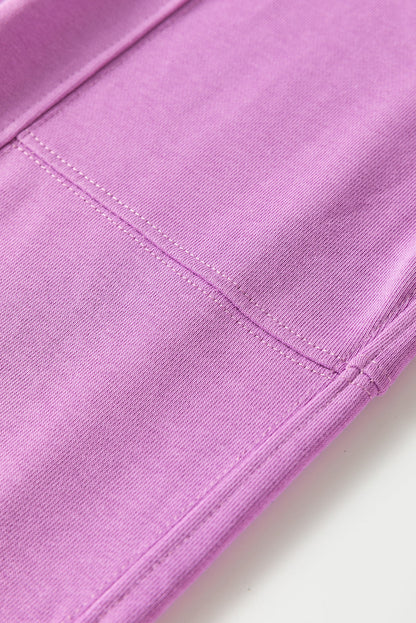 Drawstring Waist Patchwork Solid Color Jogger Pants - Lilac Dear-Lover Dropshipping