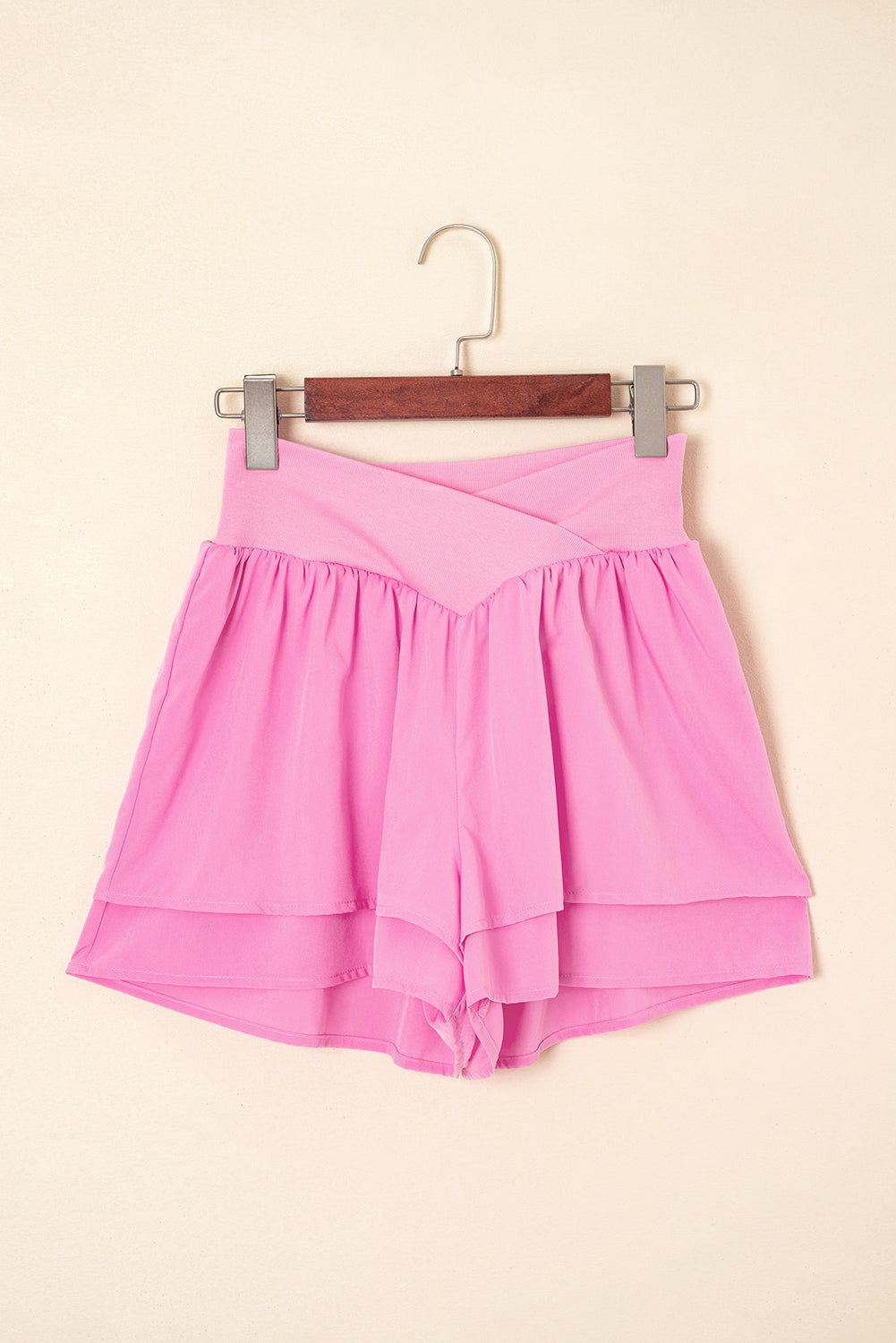 Crossed Waist Tiered Flowy Shorts Daisie Boutique