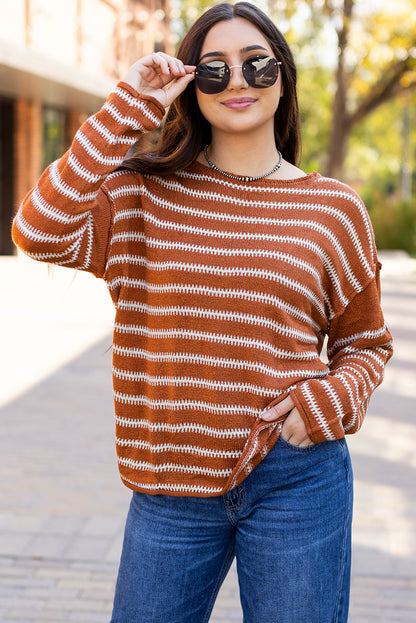 Striped Girly Sweater Daisie Boutique