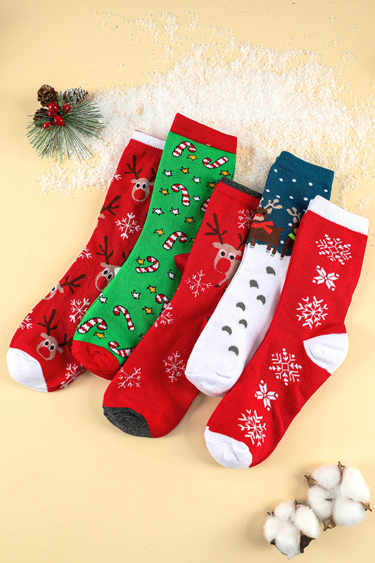 5 Pairs Christmas Cartoon Soft Socks Set with Box Daisie Boutique