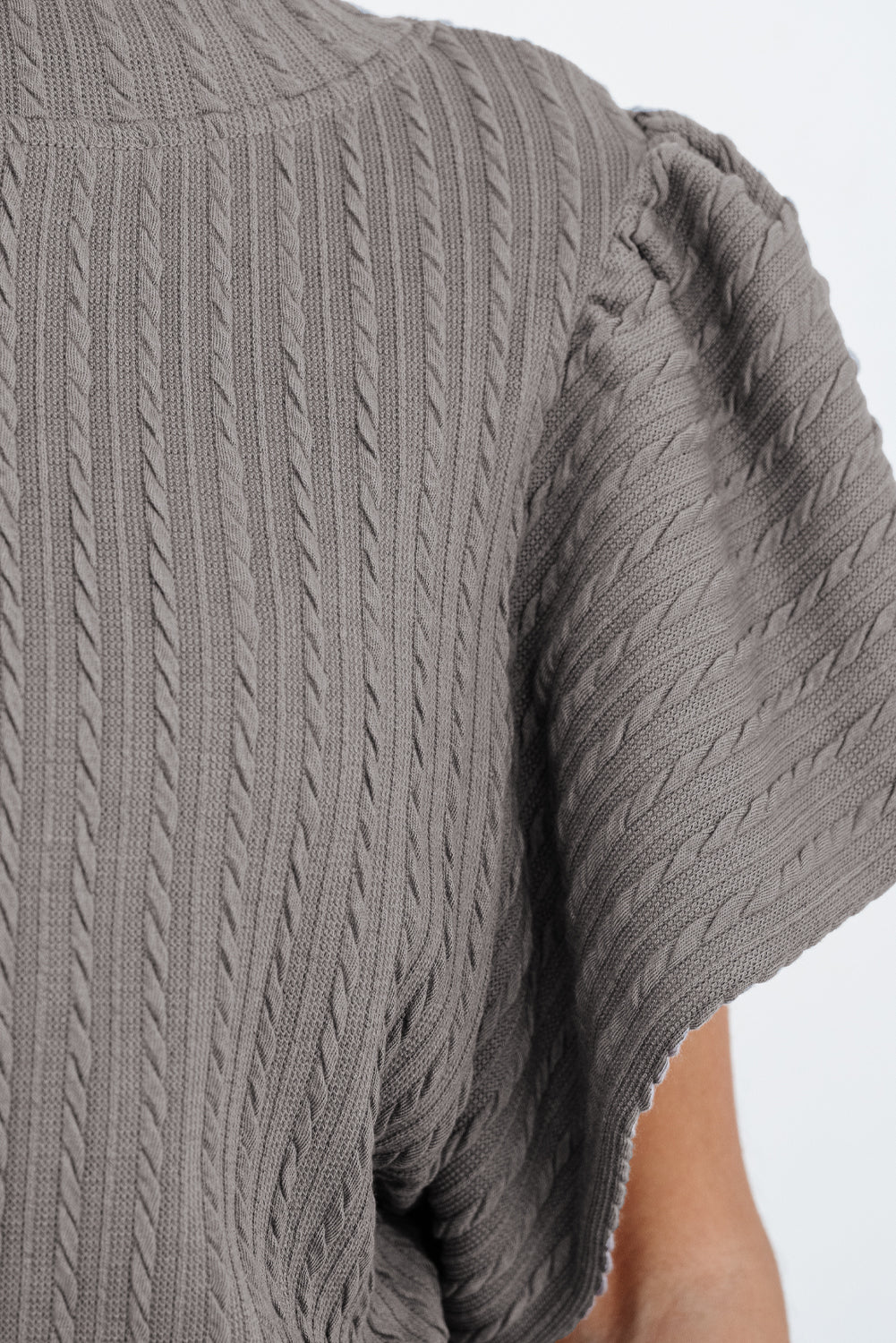 Flutter Sleeve Top - Sleet Gray Daisie Boutique