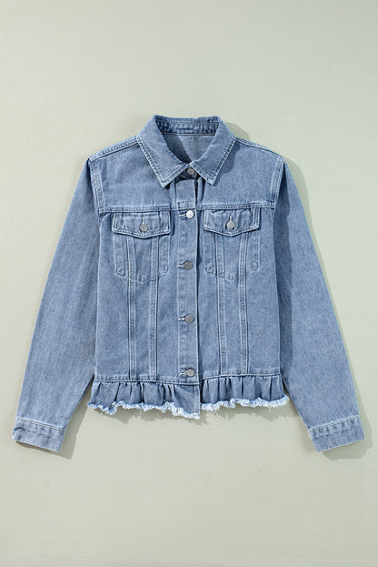 Ruffle Denim Jacket Daisie Boutique
