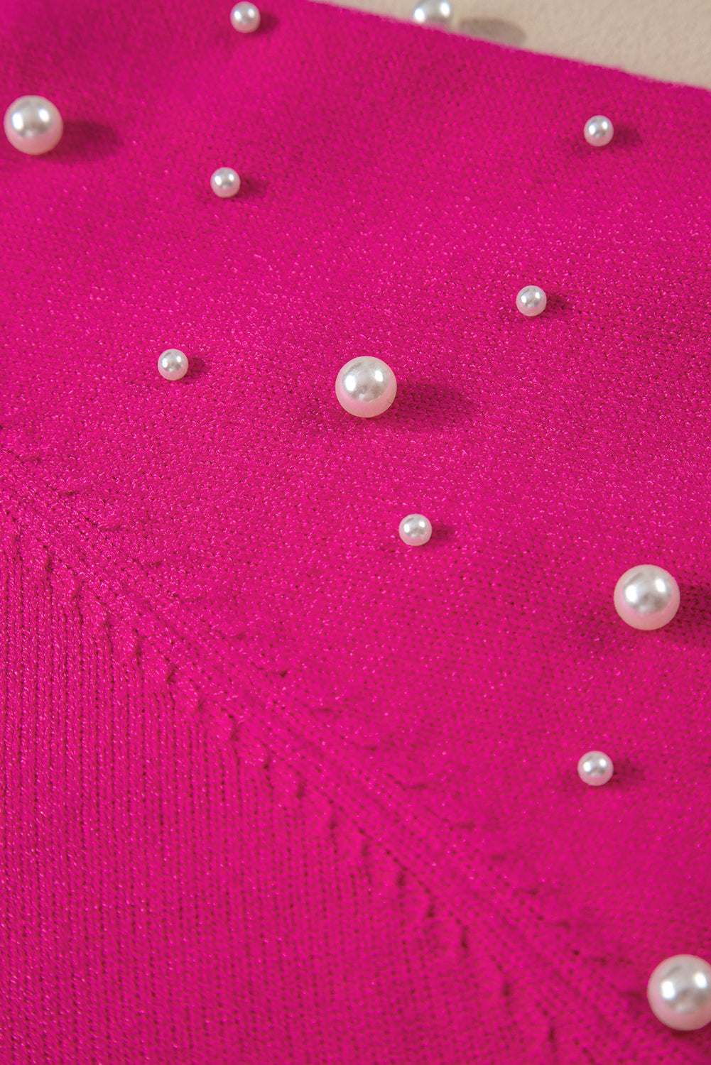 Plus Size Pearled Sweater - Strawberry Pink Daisie Boutique