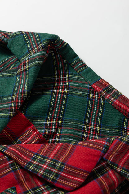 Plaid Holiday Long Sleeve and Short Pajama Set Dear-Lover Dropshipping