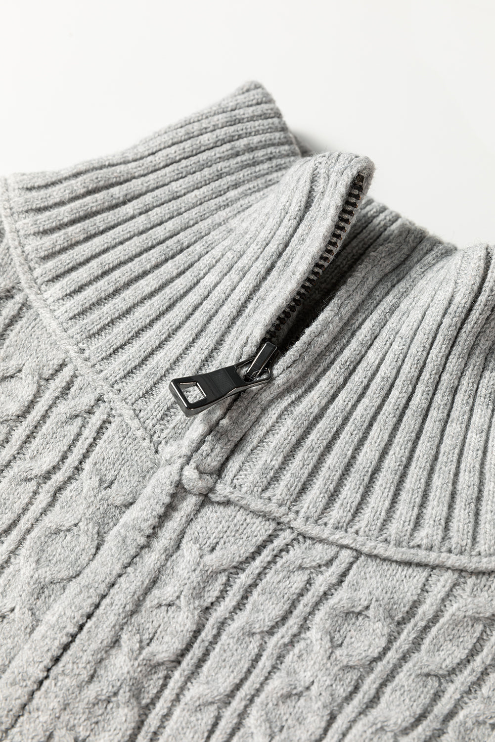 Cable Knit Quarter Zip Sweater Dress Dear-Lover Dropshipping