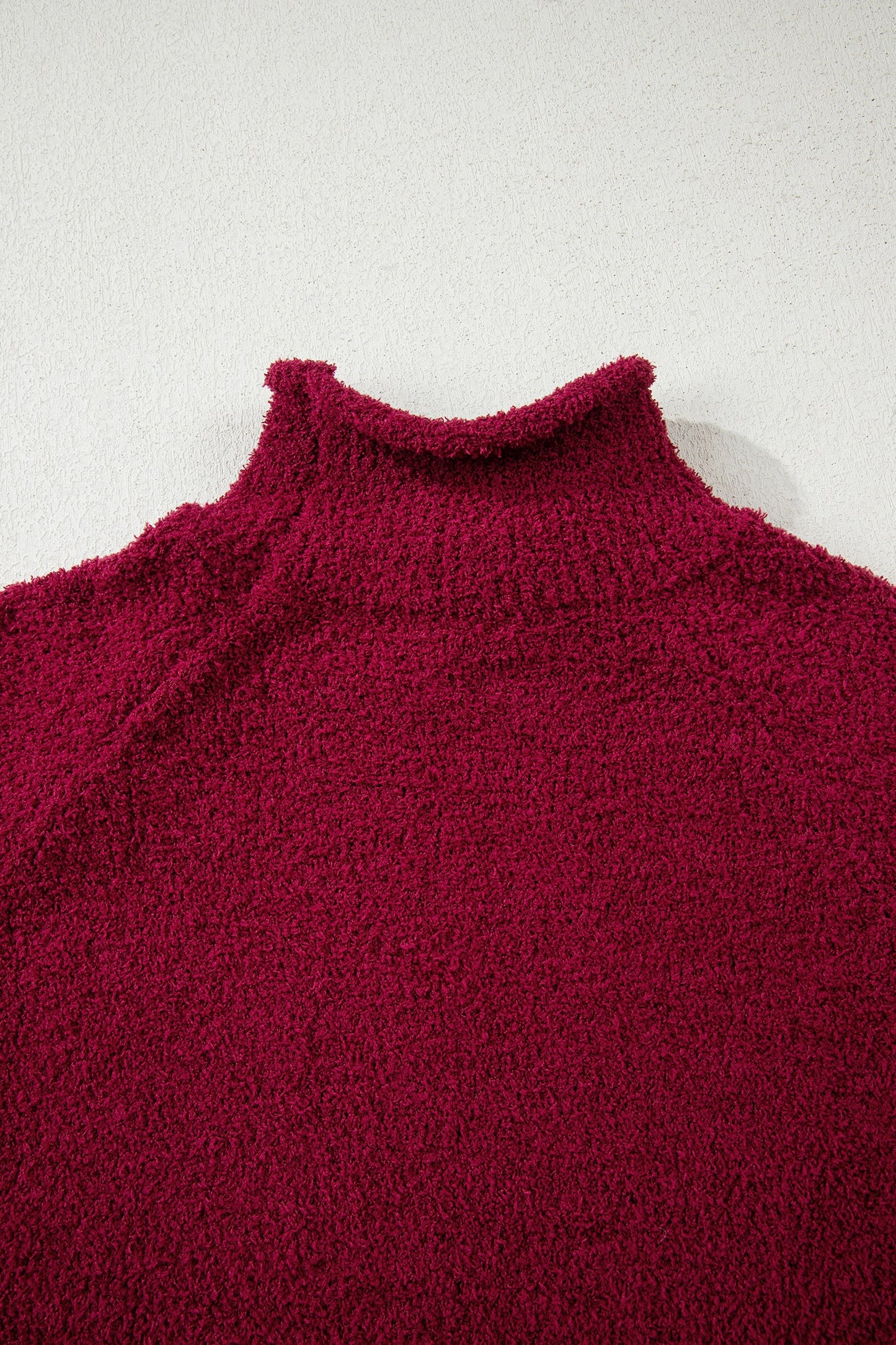 Mock Neck Sweater - Burgundy Dear-Lover Dropshipping