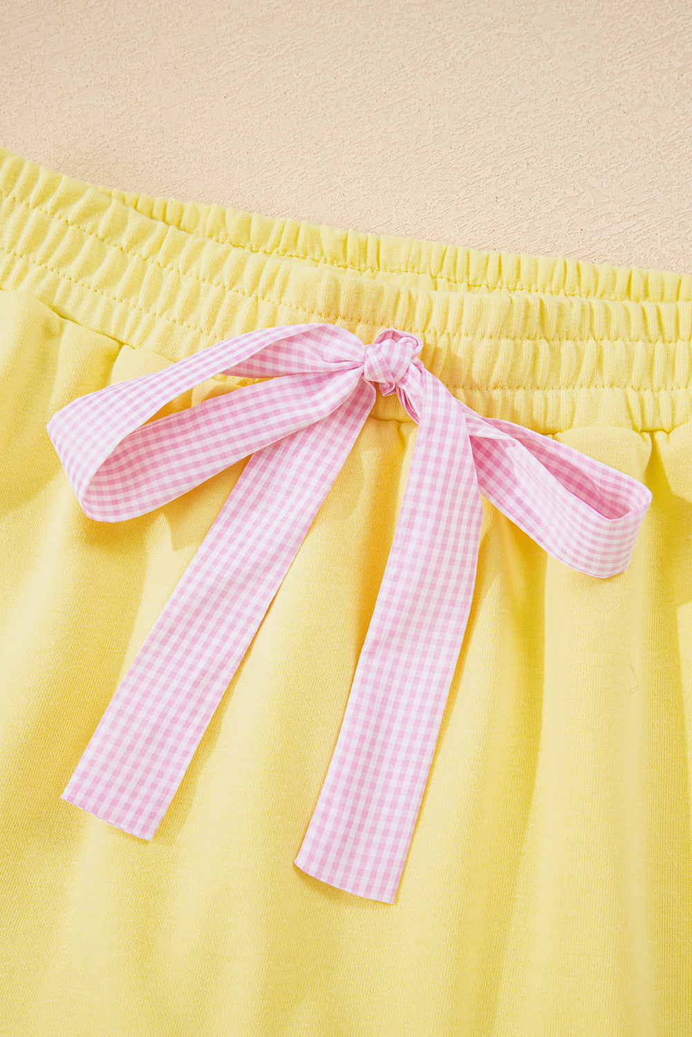 Ruffled Patchwork Drop Shoulder Shorts Matching Set Dear-Lover Dropshipping