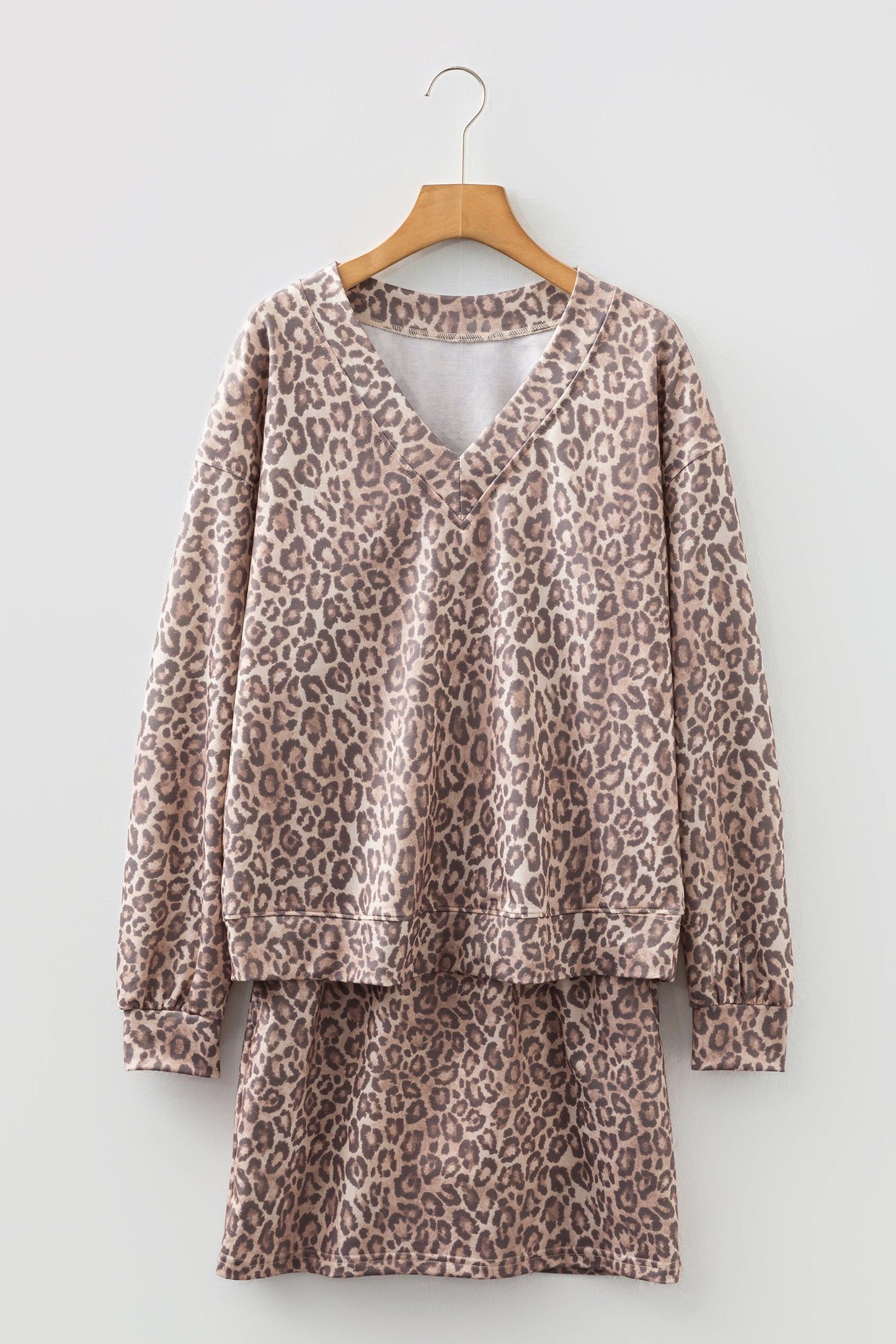 Leopard Print Pullover Mini Skirt Set Dear-Lover Dropshipping