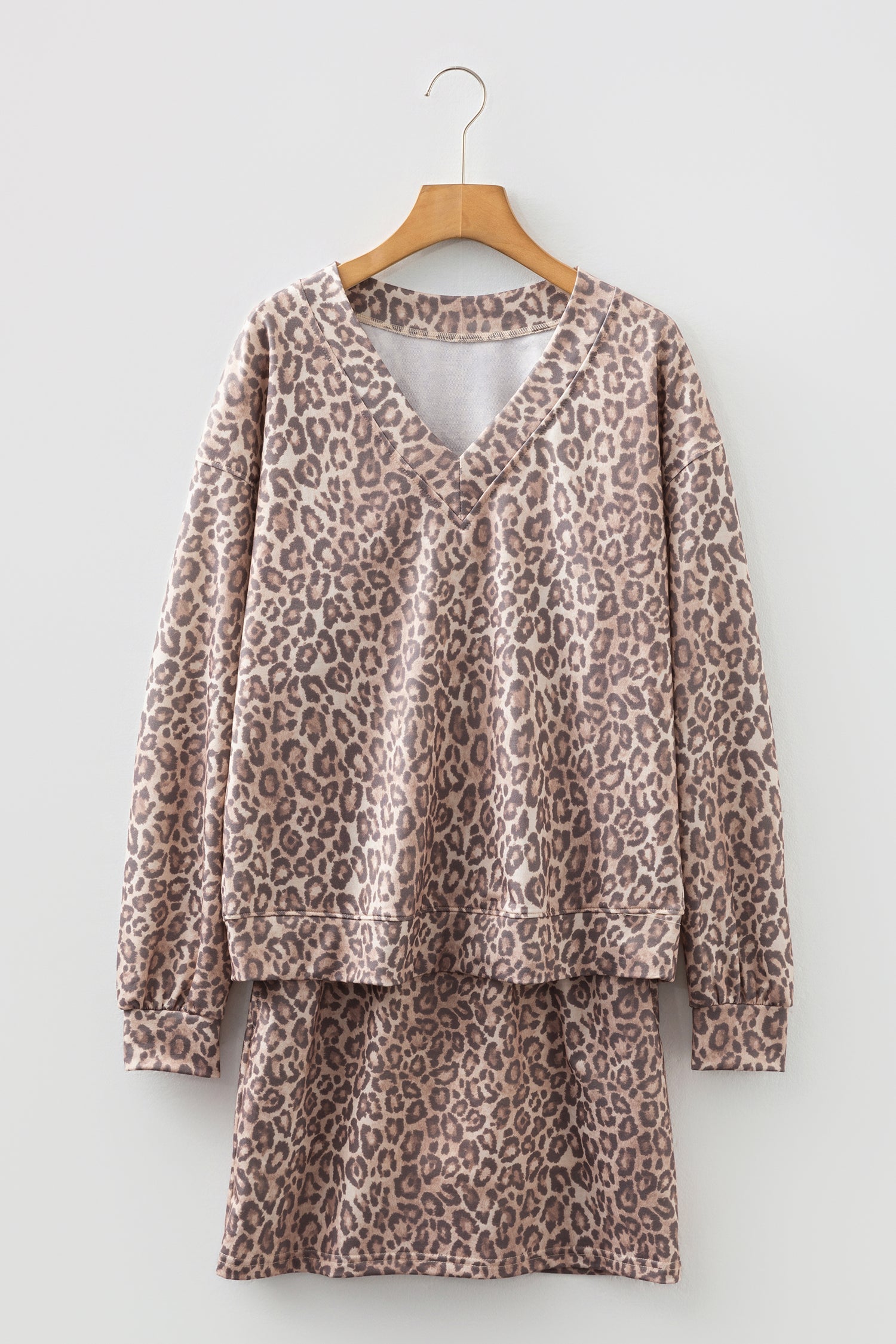 Leopard Print Pullover Mini Skirt Set Dear-Lover Dropshipping
