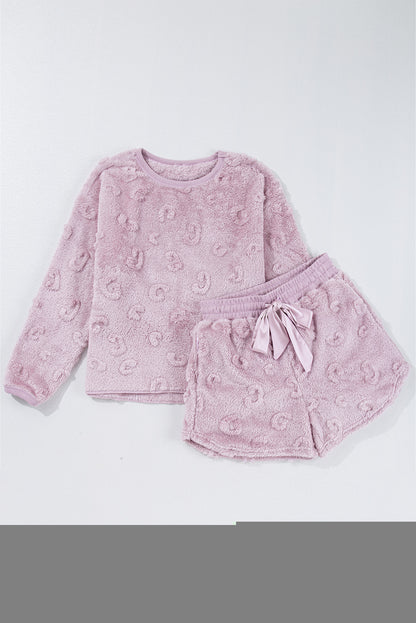Leopard Fleece Lounge Set Daisie Boutique