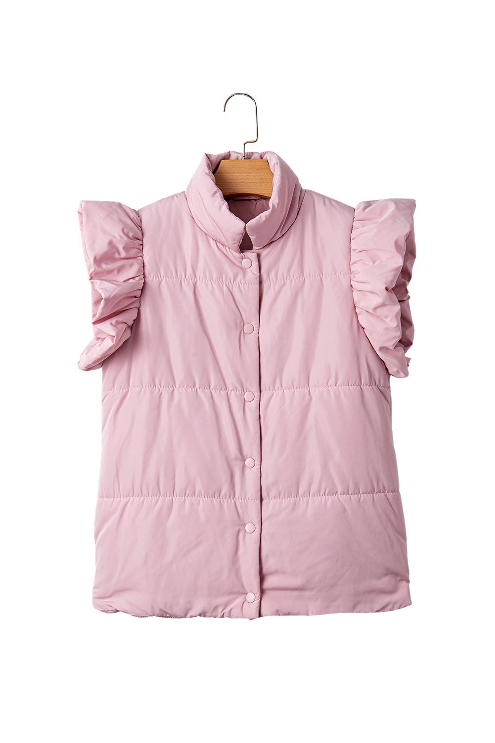 Flutter Sleeve Puffer Vest - Bubblegum Pink Dear-Lover Dropshipping