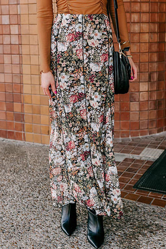 Floral Print High Waist Maxi Skirt Daisie Boutique