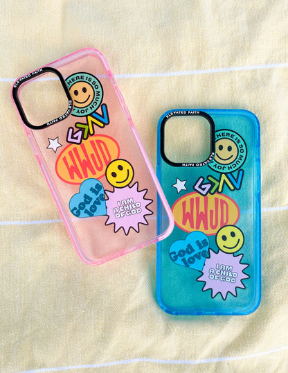 What Would Jesus Do Sticker Collage Phone Case - Pink