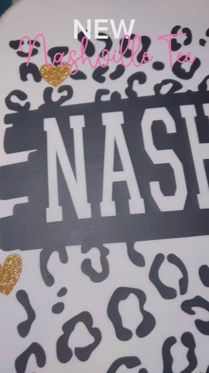 Nashville Glitter Leopard Print Tee