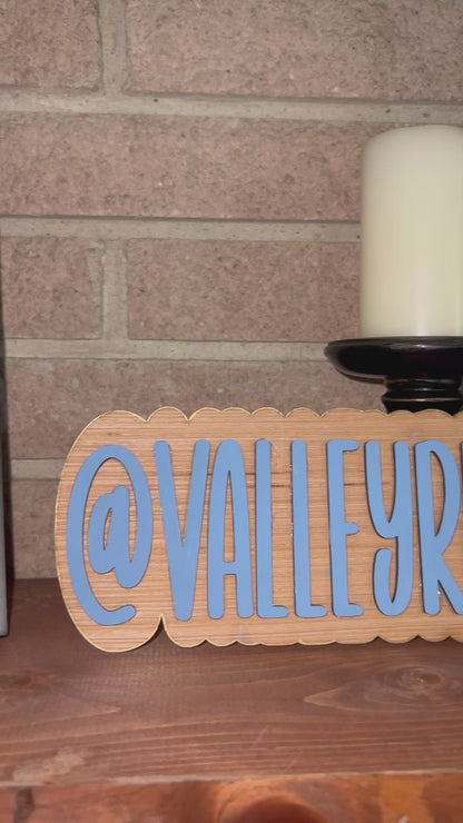 Customizable Unpainted Wooden @ Sign – Social Media Handle Display (4” Height) *NO GUITAR*