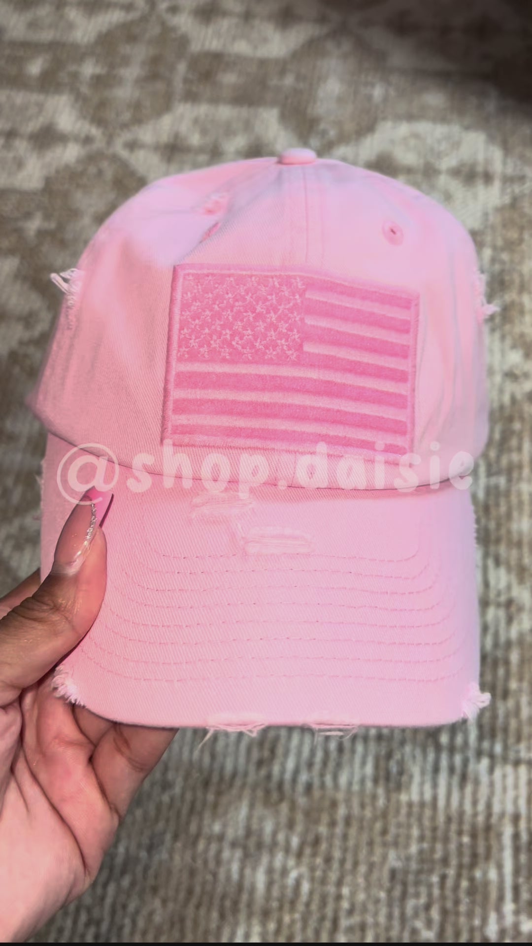 Pink American Flag Vintage Distressed Baseball Cap – Cute, Comfy & All-American